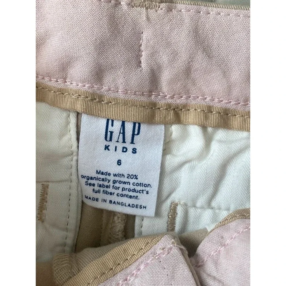 Gap Kids Beige Khaki Chino Shorts Size 6 NWT Adjustable Waist Organic Cotton